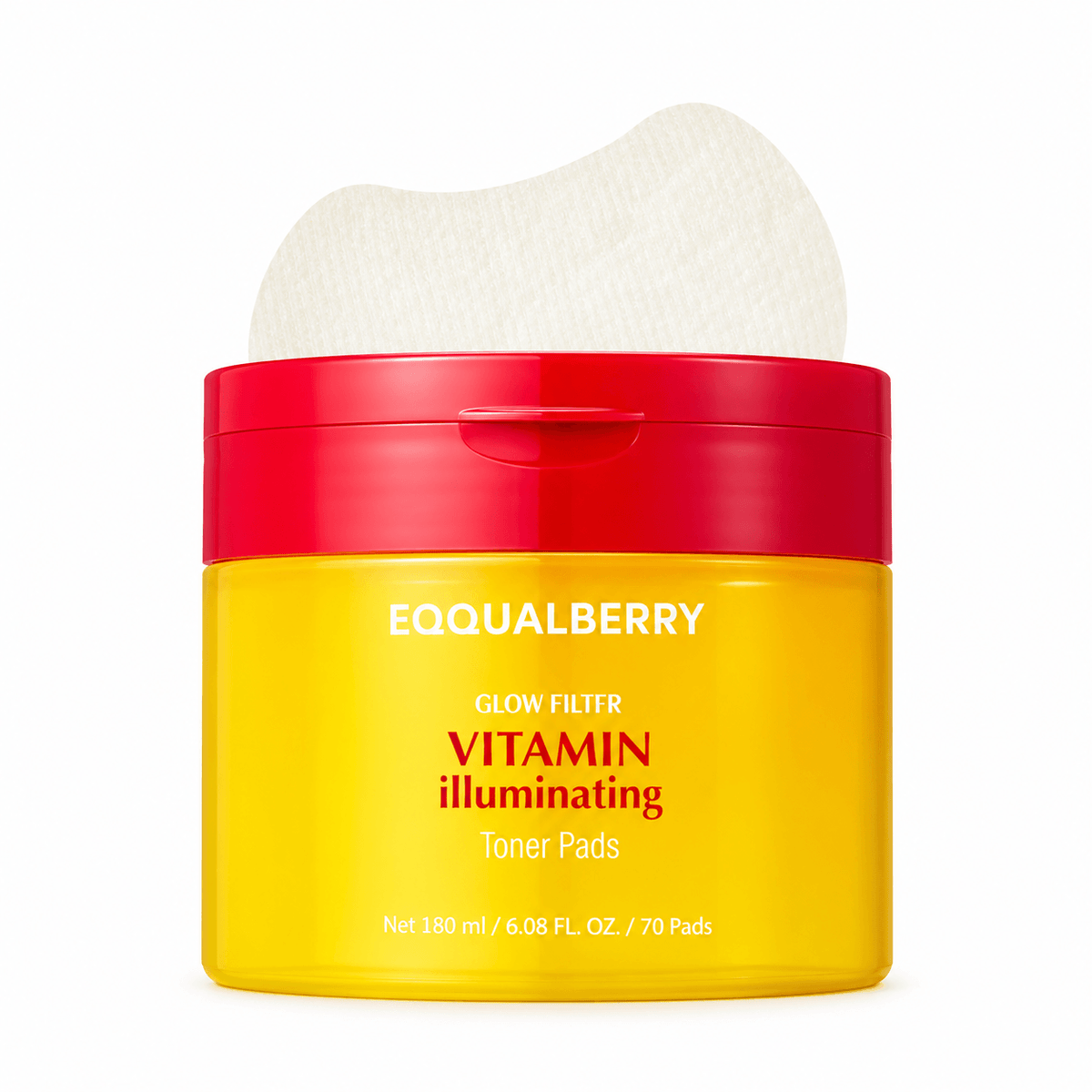Eqqualberry Vitamin Illuminating Toner Pads 70 Pads 180 ML | Korean Brightening Toner Pads for Dark Spots & Uneven Skin Tone