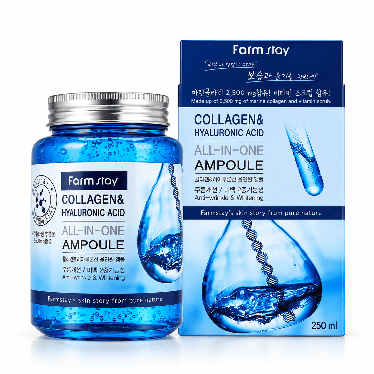 Farm Stay Collagen & Hyaluronic Acid All-In-One Ampoule 250ML