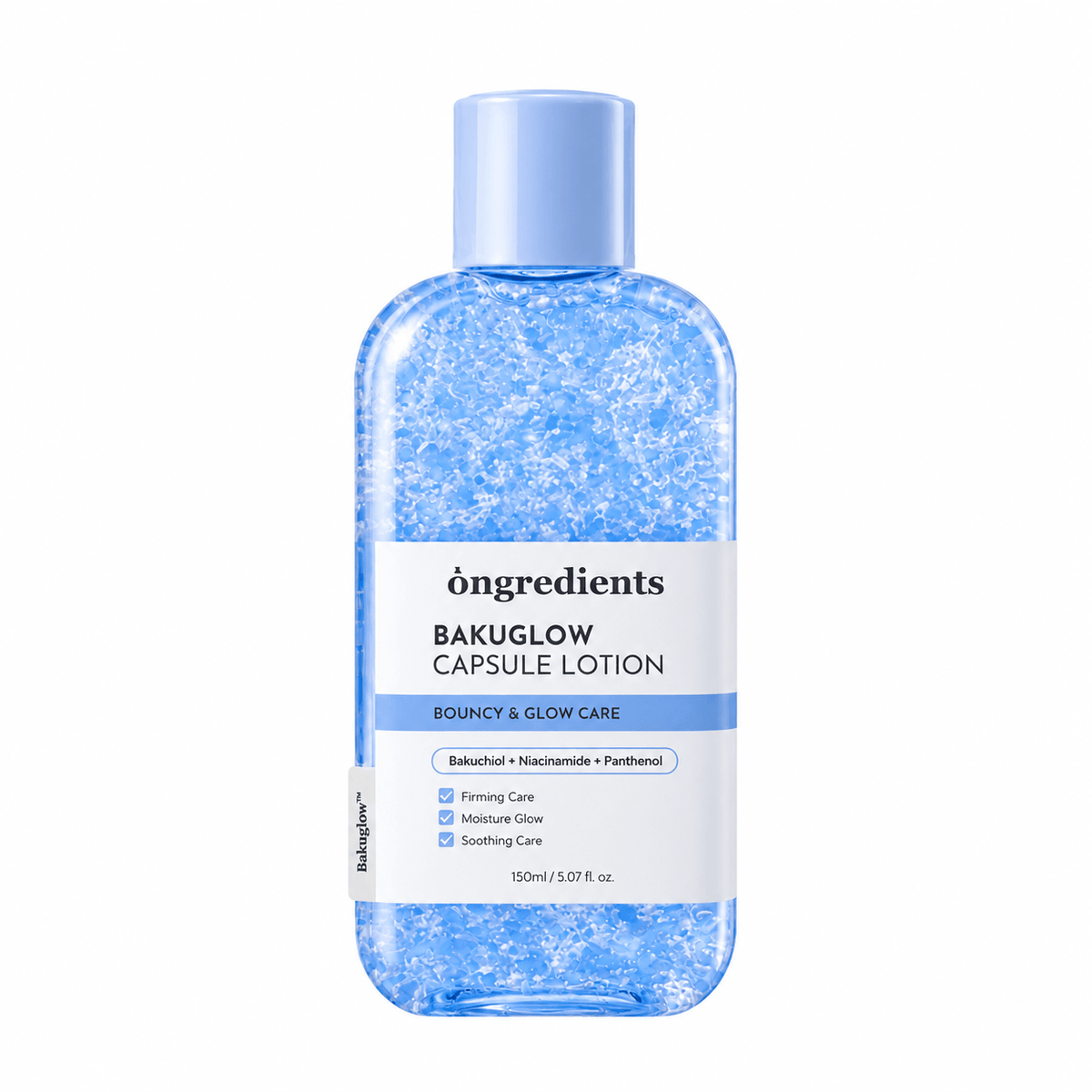 Ongredients Baku Glow Capsule Lotion 150 ML | Korean Bakuchiol Brightening & Firming Face Moisturizer for Skin Elasticity, Uneven Skin Tone & Radiant Glow