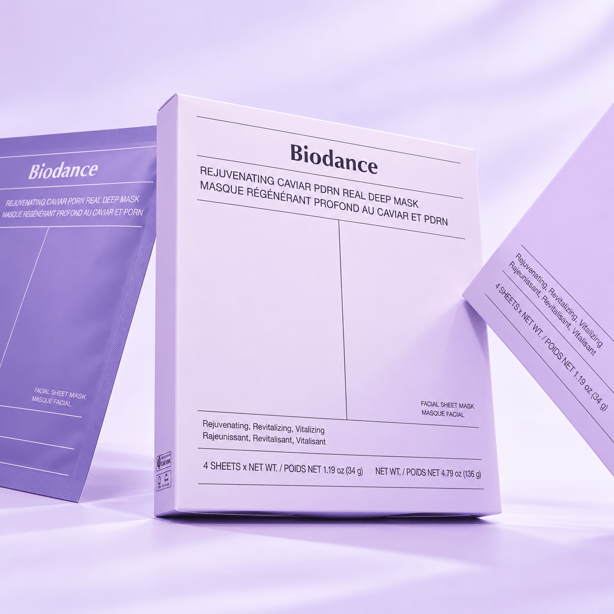 Biodance Rejuvenating Caviar PDRN Real Deep Mask 34 G × 4 PCS | Korean Firming & Hydrating Hydrogel Face Masks for Skin Elasticity, Fine Lines & Radiant Glow
