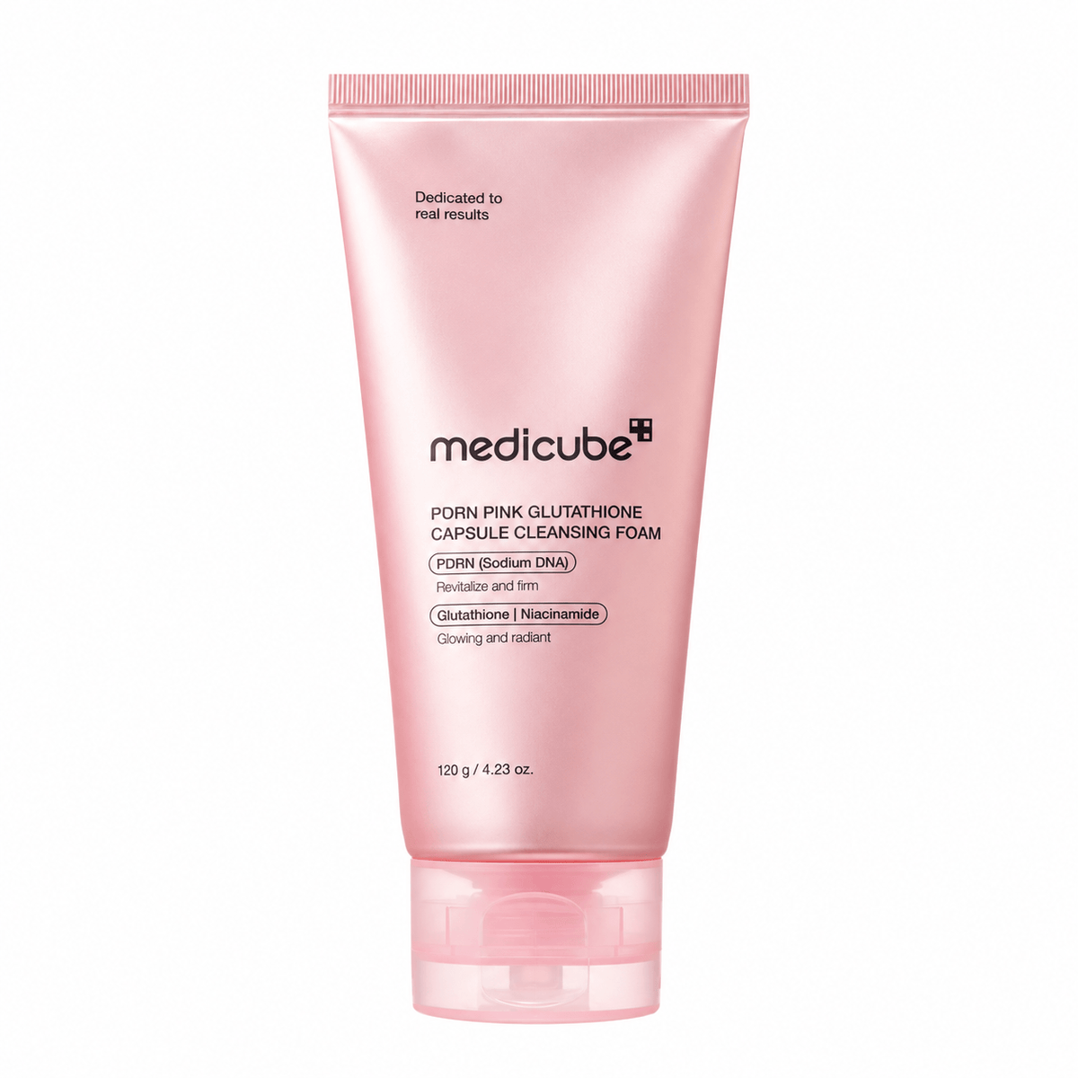 Medicube PDRN Pink Glutathione Capsule Cleansing Foam 120 G | Korean Brightening Face Cleanser for Dullness, Uneven Skin Tone, Pores & Deep Cleansing