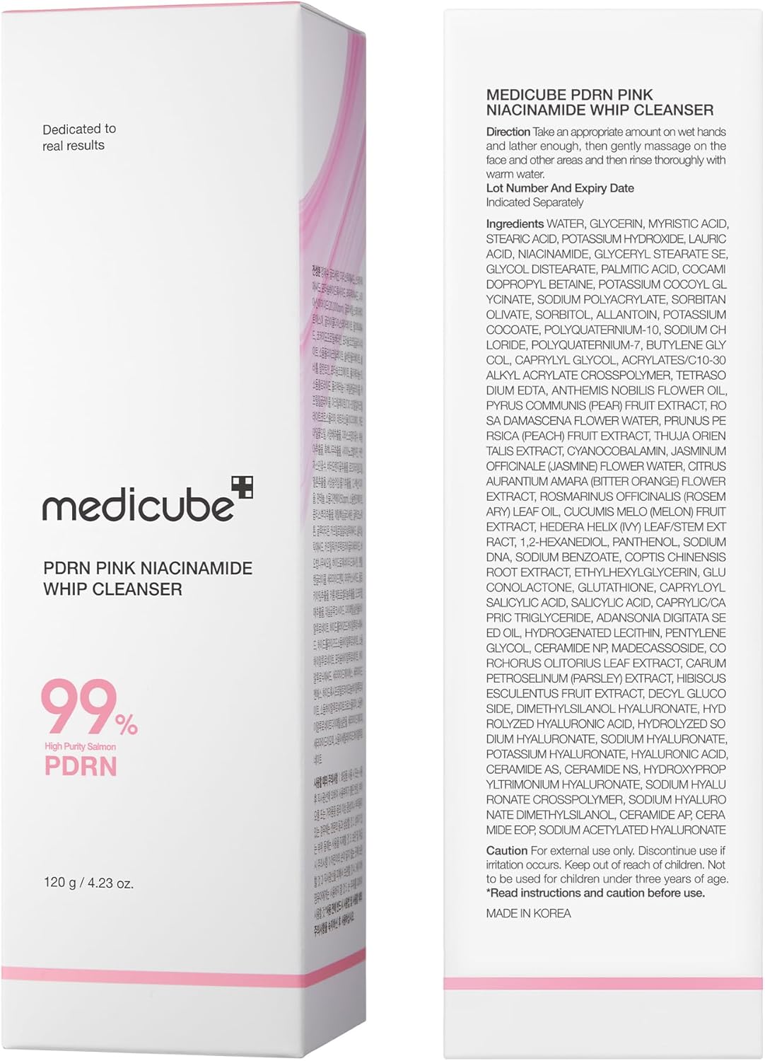 Medicube PDRN Whip Cleanser 120g | Gentle Foaming Facial Cleanser for Pore & Daily Skin Care