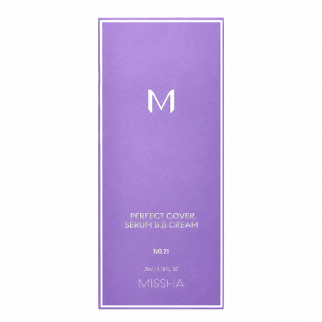 MISSHA Perfect Cover Serum BB Cream No. 21 SPF42 PA++++ | Korean Hydrating BB Cream Foundation for Natural Coverage, Even Skin Tone & Sun Protection