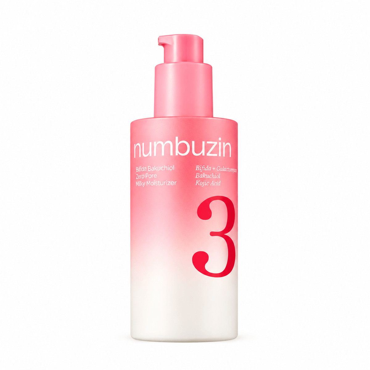 Numbuzin No. 3 Bifida Bakuchiol Zero Pore Milky Moisturizer 150 ML | Korean Lightweight Hydrating Face Lotion for Enlarged Pores, Excess Oil, Skin Elasticity & Smooth Skin Texture