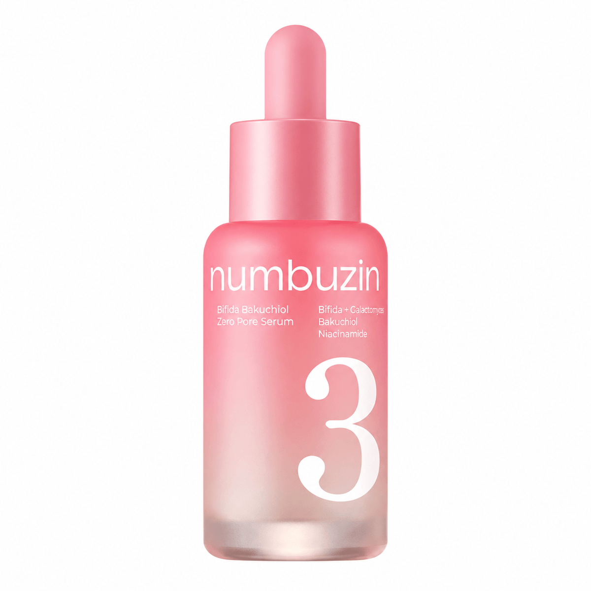 Numbuzin No. 3 Bifida Bakuchiol Zero Pore Serum 30 ML | Korean Pore Minimizing & Firming Face Serum for Enlarged Pores, Skin Elasticity & Smooth Skin Texture