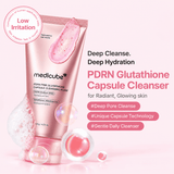 Medicube PDRN Pink Glutathione Capsule Cleansing Foam 120 G | Korean Brightening Face Cleanser for Dullness, Uneven Skin Tone, Pores & Deep Cleansing