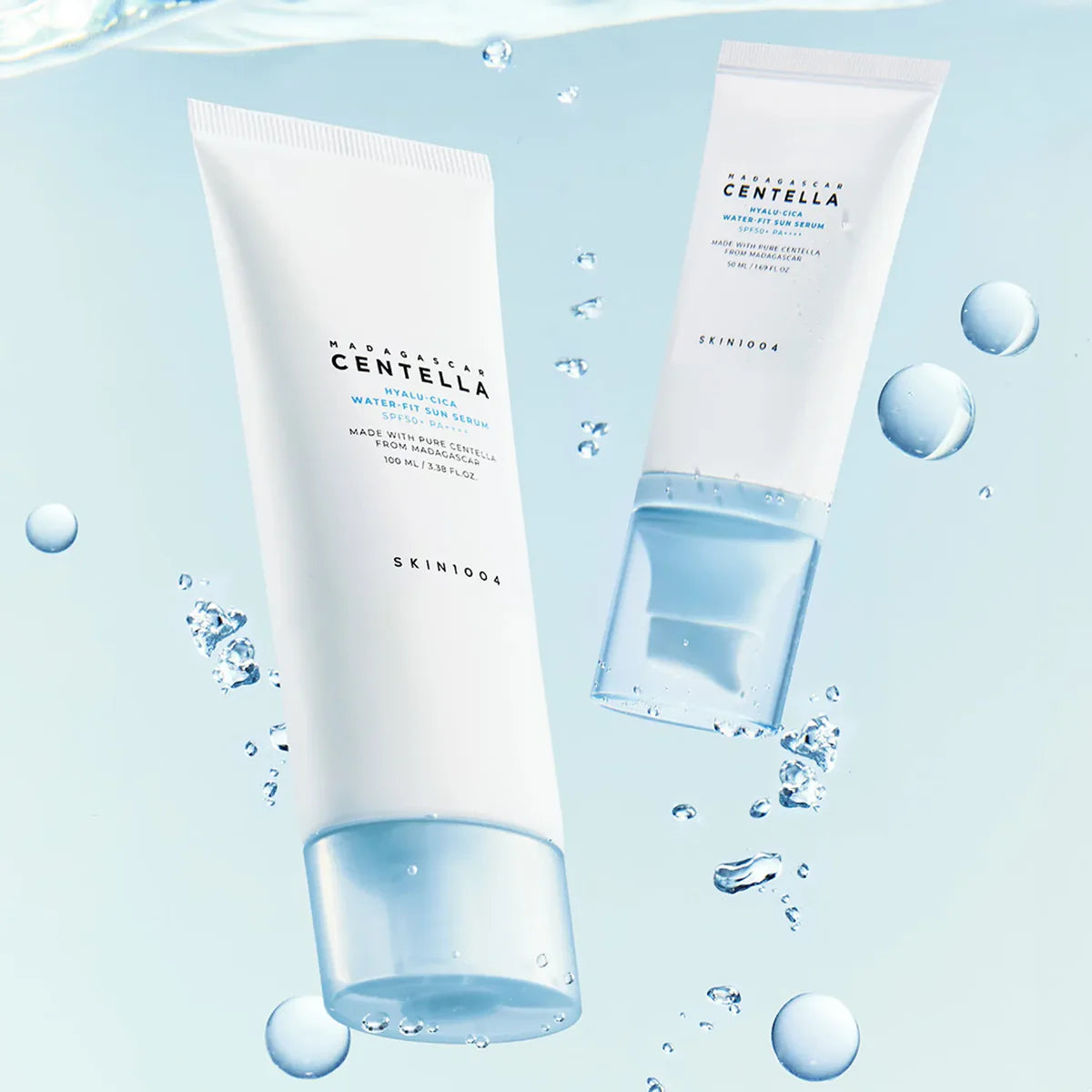 SKIN1004 Hyalu Cica Water Fit Sun Serum SPF50 PA++++ 100ml front packaging