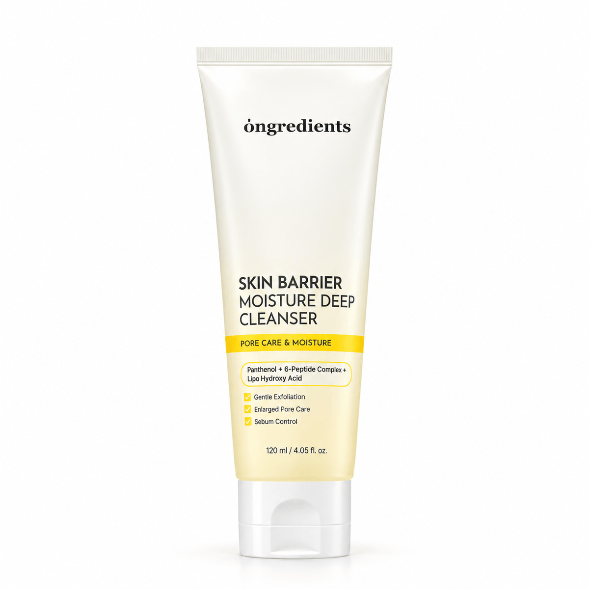 Ongredients Skin Barrier Moisture Deep Cleanser 120 ML | Korean Hydrating & Gentle Face Wash for Deep Cleansing, Dry, Dehydrated & Sensitive Skin