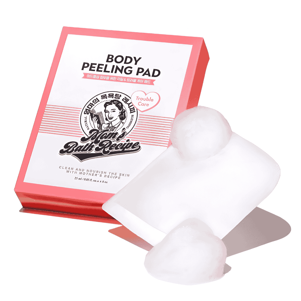 Mom’s Bath Recipe Body Peeling Pad Strong (8 Sheets) – All-in-One Bubble Body Wash & Exfoliating Scrub with Kelp & Biotics