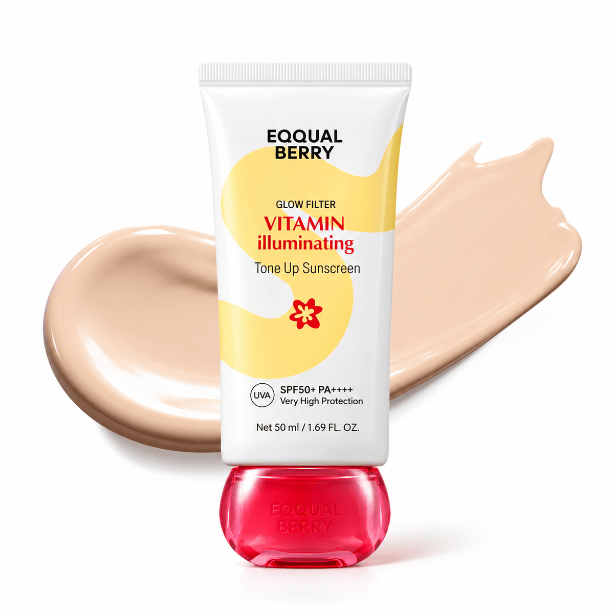 Eqqualberry Vitamin Illuminating Tone Up Sunscreen SPF50+ PA++++ 50 ML | Korean Brightening Face Sunscreen for Even Skin Tone