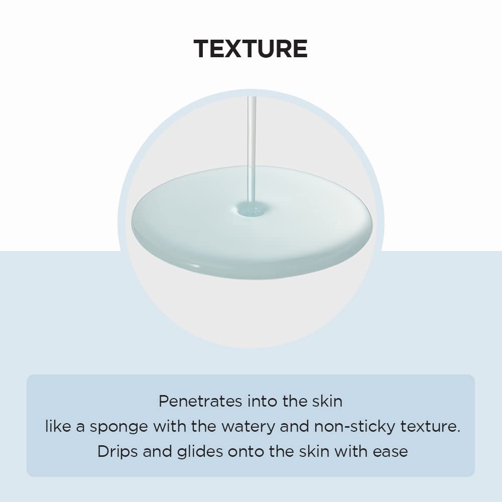 Watery lightweight texture of Hyalu Cica First Ampoule on skin