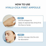 Watery lightweight texture of Hyalu Cica First Ampoule on skin