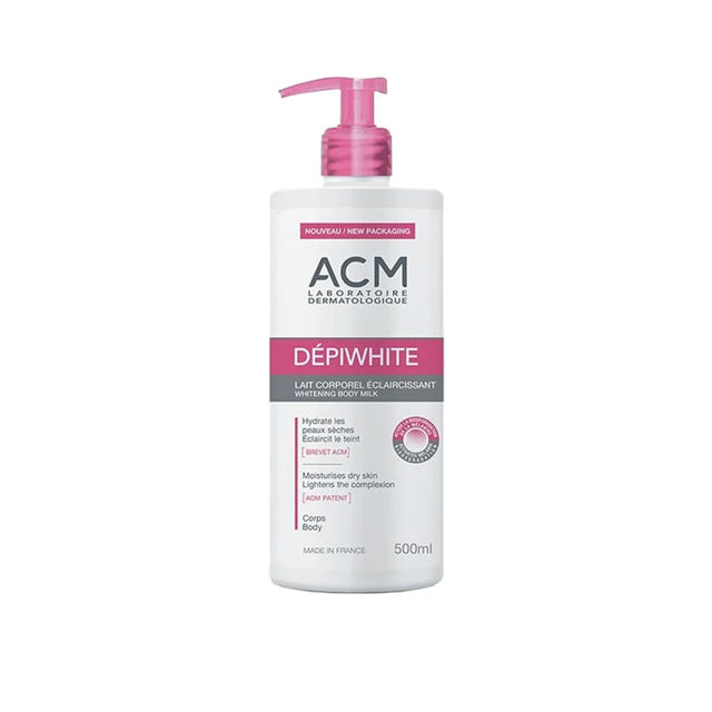 ACM Depiwhite Whitening Body Milk 500ml brightening body lotion for uneven skin tone and daily hydration