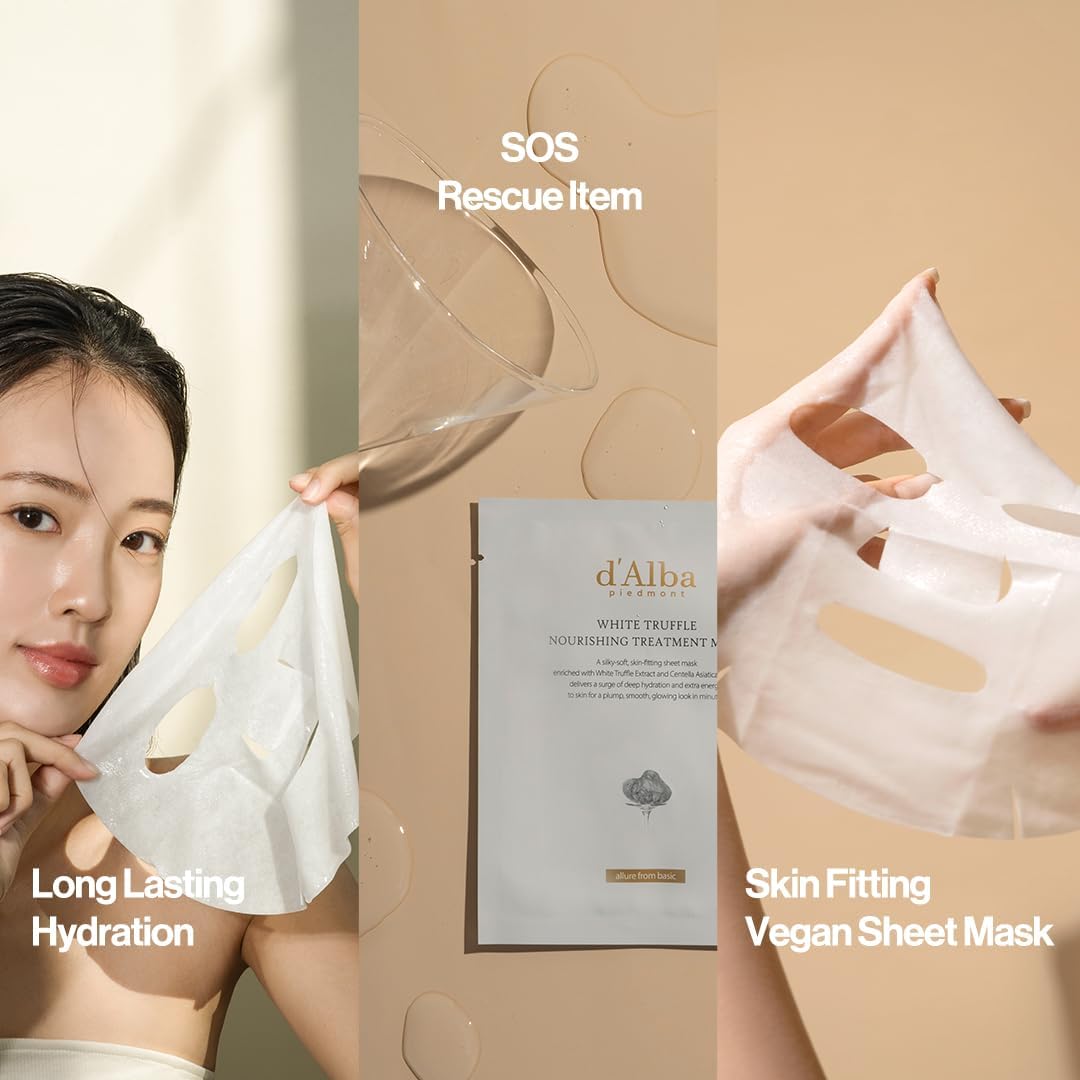 d'Alba White Truffle Nourishing Sheet Mask | Hydrating Face Mask for Dry Skin