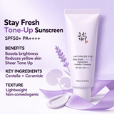 Beauty of Joseon Stay Fresh Tone Up Sunscreen SPF50+ Purple 50ML | Brightening Korean Face Sunscreen