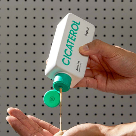Beplain Cicaterol essence texture being dispensed on hand lightweight hydrating formula