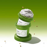 Beplain Mung Bean clay mask with scoop showing creamy detox texture