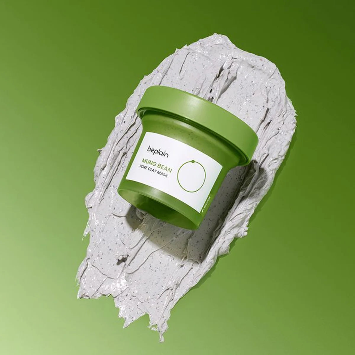 Beplain Mung Bean clay mask texture showing thick pore cleansing formula
