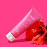 Beplain Pink Salt cleansing foam with ingredient styling highlighting fresh skincare concept