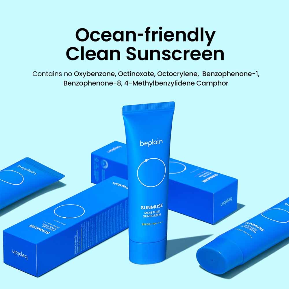 Beplain Sunmuse Moisture Sunscreen lightweight hydrating SPF skincare product aesthetic shot