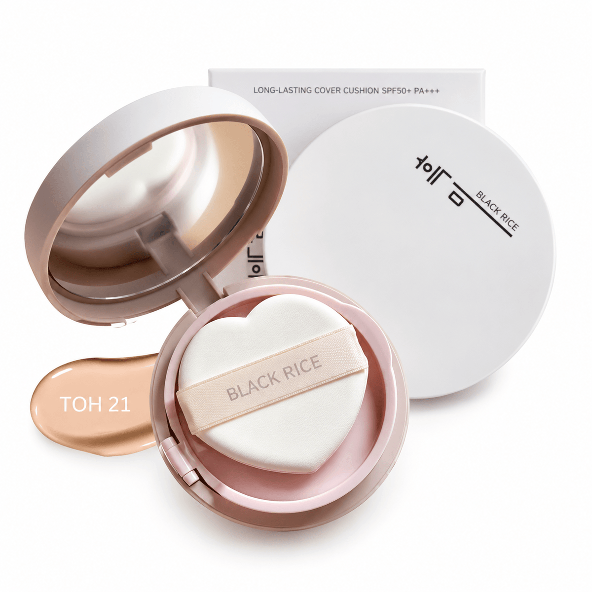 Black Rice Long-Lasting Cushion SPF50+ #21 | Korean Cushion Foundation with Long-Lasting Coverage