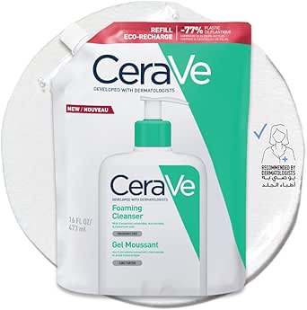 CeraVe Foaming Facial Cleanser 473ml tube eco refill pack for normal to oily skin