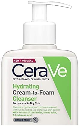 CeraVe Hydrating Cream-to-Foam Cleanser 236ml gentle cream to foam formula with ceramides