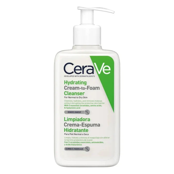 CeraVe Hydrating Cream to Foam Cleanser 473ml front view packaging

2.