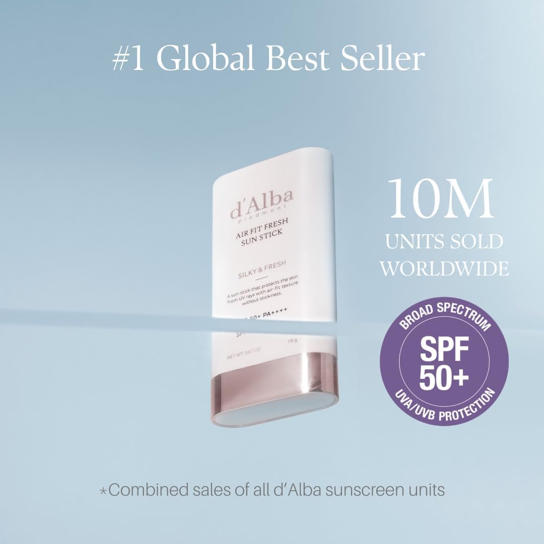 d'Alba Air Fit Fresh Sun Stick SPF50+ | Lightweight Sunscreen for Face & Body