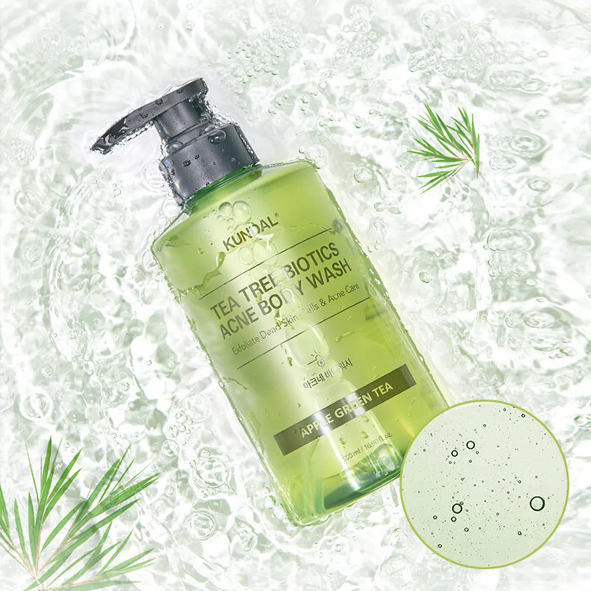 KUNDAL Tea Tree Biotics Acne Body Wash 500ML #Apple Green Tea