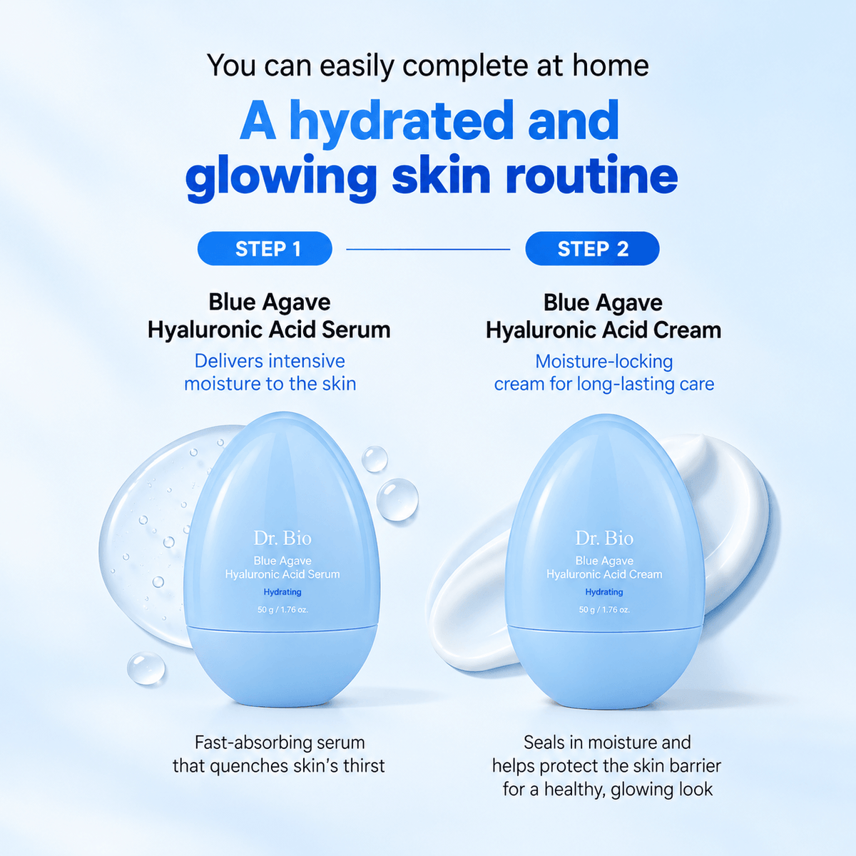Dr.Bio Blue Agave Hyaluronic Acid Serum 50G | Hydrating Korean Serum for Plump & Dewy Skin