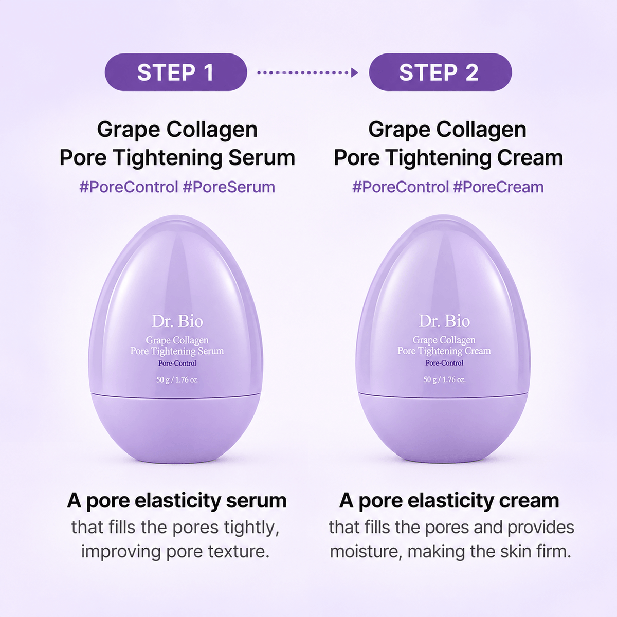 Dr.Bio Grape Collagen Pore Tightening Cream 50G | Firming & Pore Care Korean Face Cream