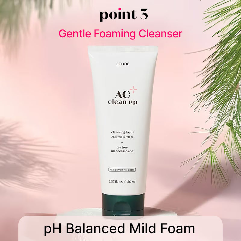 Etude AC Clean Up Cleansing Foam Tea Tree Madecassoside 150ML