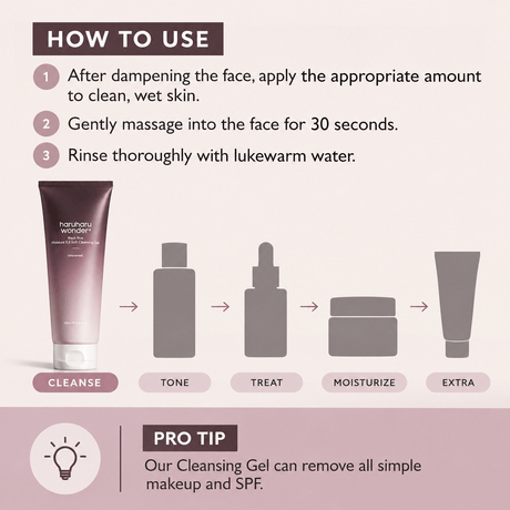 Haruharu Wonder Black Rice Triple AHA Gentle Cleansing Gel 100ML | Exfoliating Korean Face Cleanser
