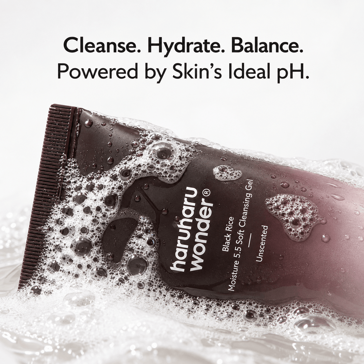 Haruharu Wonder Black Rice Moisture 5.5 Soft Cleansing Gel 100 ML | Korean Gentle Hydrating Face Cleanser for Sensitive Skin