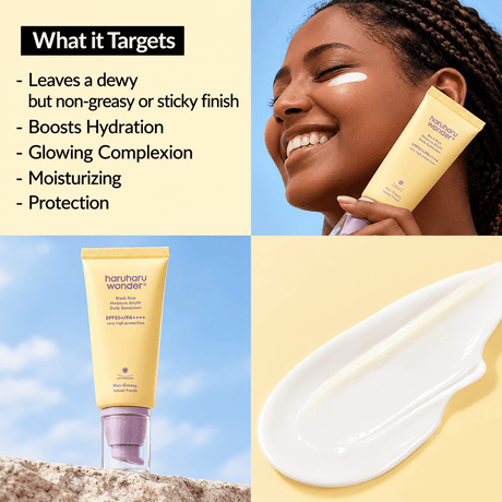 Haruharu Wonder Black Rice Moisture Airyfit Daily Sunscreen SPF50+ PA++++ 50 ML | Korean Lightweight Hydrating Face Sunscreen