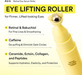 Abib Retinal Eye Serum Lifting Roller 15ML | Anti-Aging Eye Applicator for Wrinkles, Puffiness, Dark Circles with Caffeine & Bakuchiol for Under Eyes
