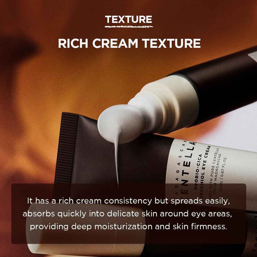 Korean eye cream texture with smooth hydrating formula
