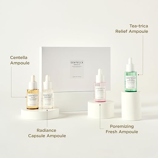 Complete centella skincare kit routine for calming sensitive skin and strengthening skin barrier