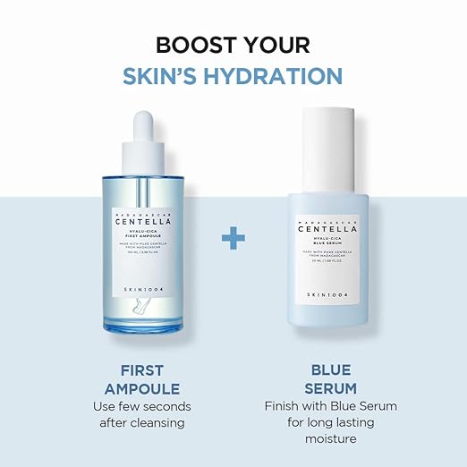Watery lightweight texture of Hyalu Cica First Ampoule on skin