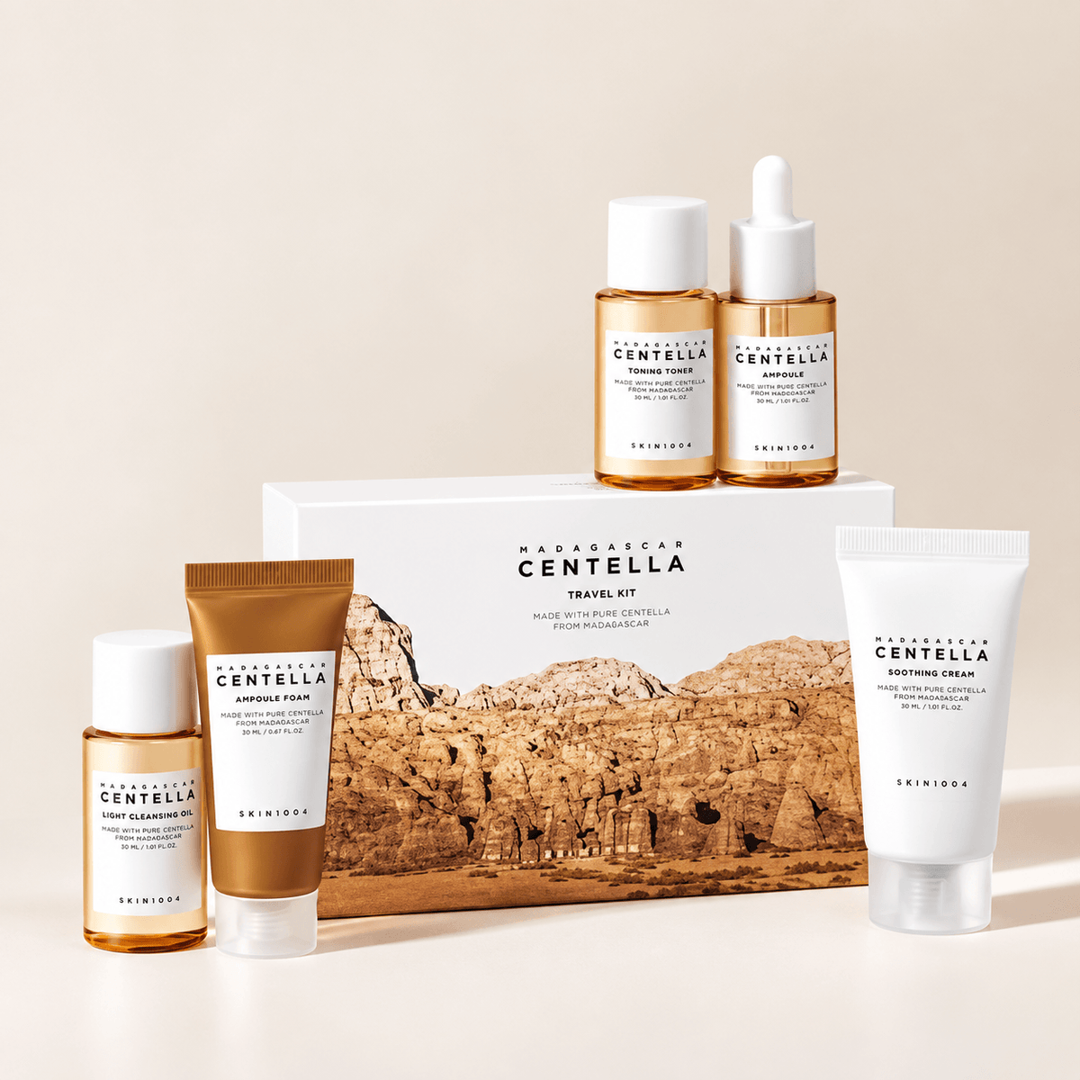 SKIN1004 Madagascar Centella Travel Kit | Soothing Korean Skincare Mini Set