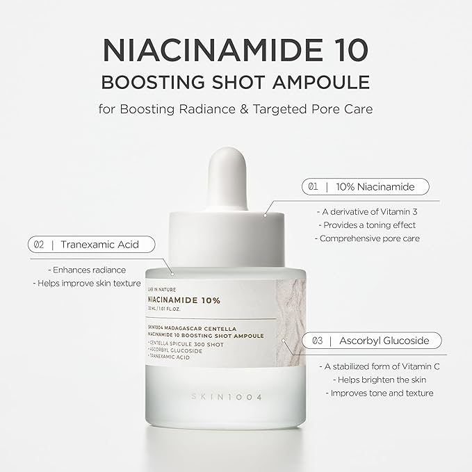 Niacinamide 10% serum with tranexamic acid and centella asiatica for brightening and pore minimizing